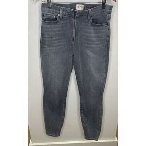 Alice + Olivia Grey High Rise Exposed Front‎ Zip Skinny Jeans